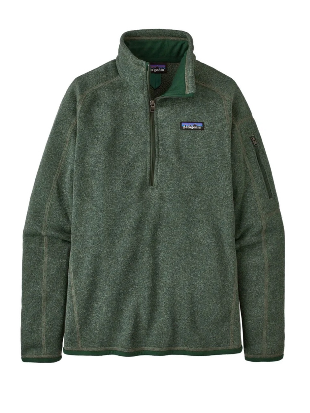 Patagonia Women's Better Sweater 1/4 zip Hemlock Green Med Excellent